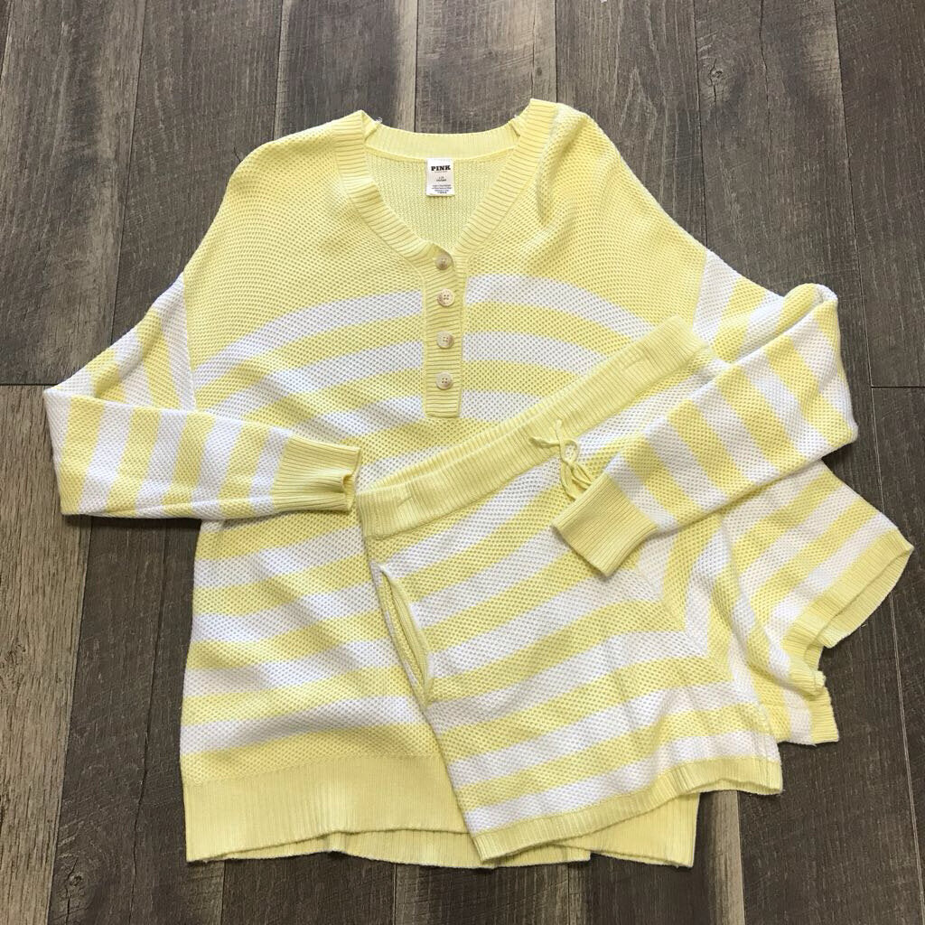 YELLOW STRIPED KNIT 2 PC