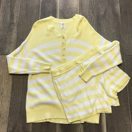 YELLOW STRIPED KNIT 2 PC