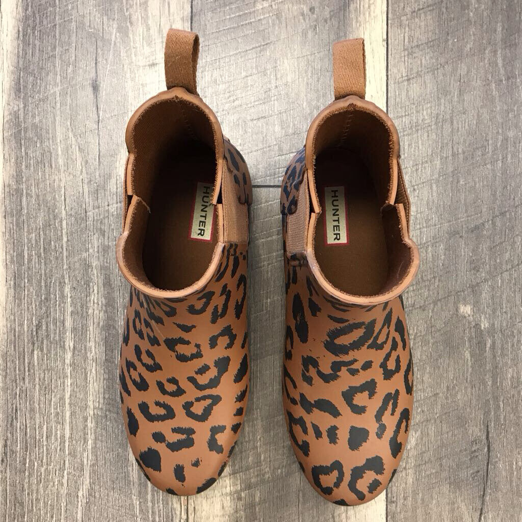 BROWN LEOPARD ANKLE RAINBOOT