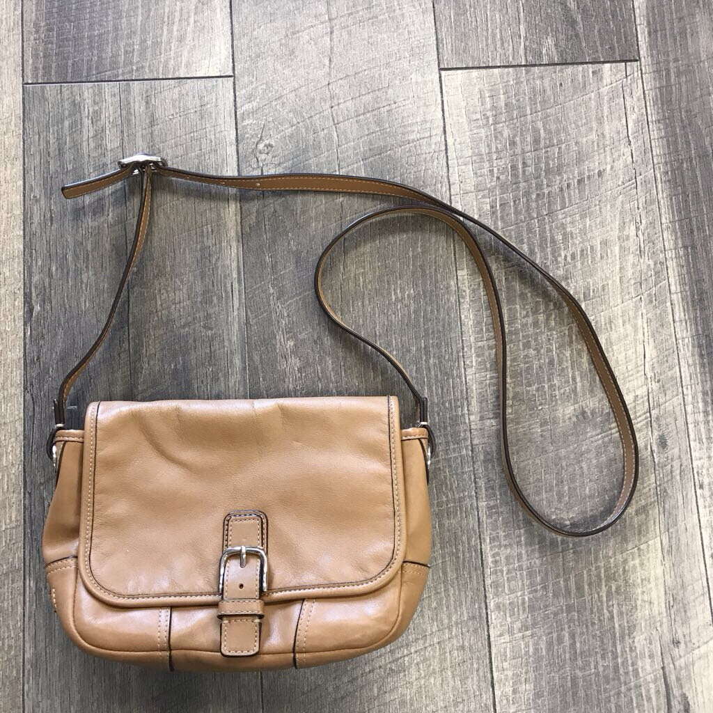 CAMEL HADLEY FLAP CLOSURE CROSSBODY -AS IS