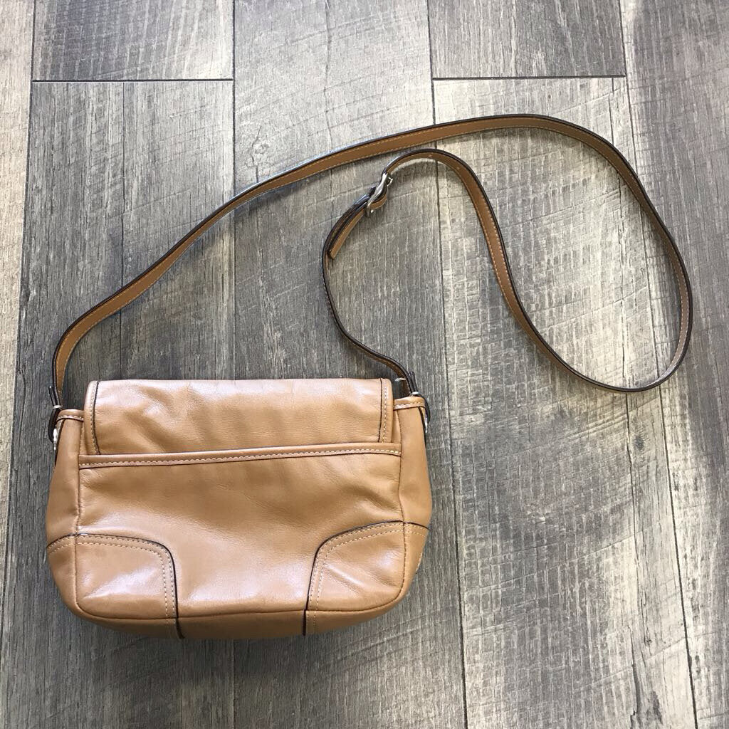 CAMEL HADLEY FLAP CLOSURE CROSSBODY -AS IS