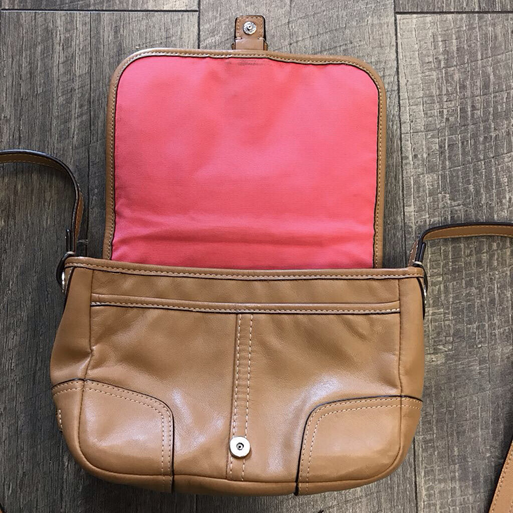 CAMEL HADLEY FLAP CLOSURE CROSSBODY -AS IS