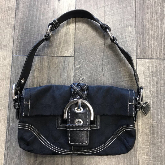 BLK SOHO Y2K PLEATED LEATHER SHOULDER TOTE PURSE