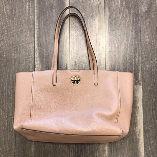 APRICOT PEBBLE LEATHER TOTE BAG AS IS