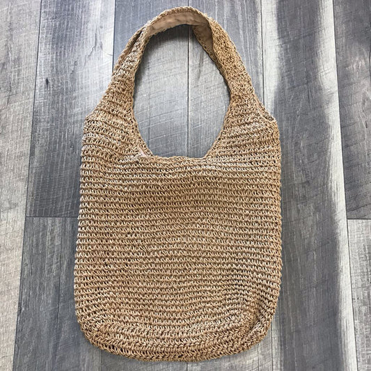 TAN RAFFIA SHOULDER BAG