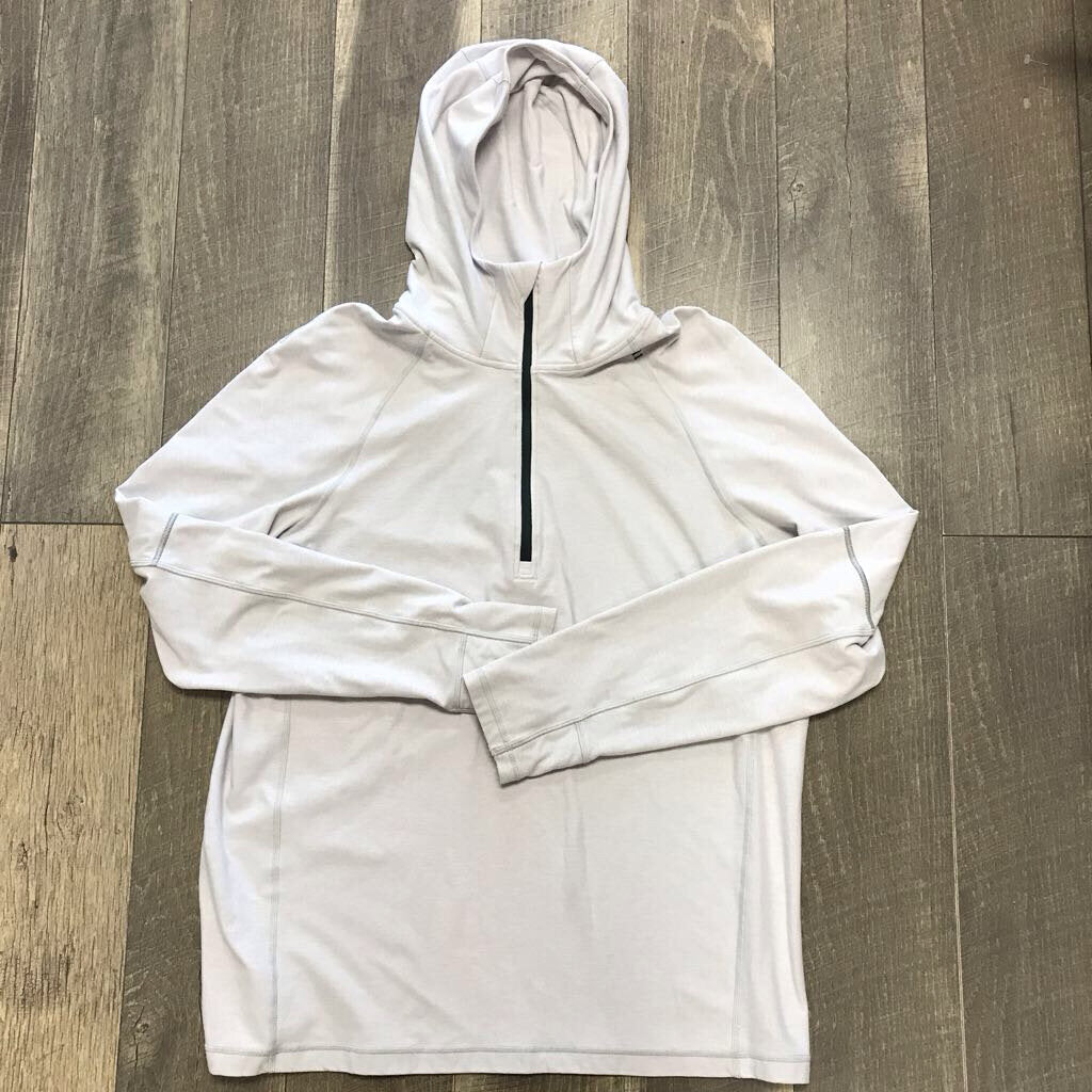 GREY LS QUARTER ZIP HOODIE