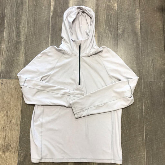 GREY LS QUARTER ZIP HOODIE