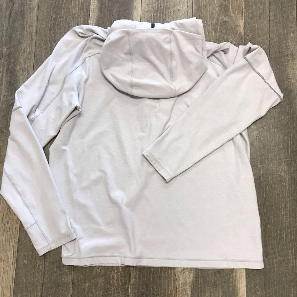GREY LS QUARTER ZIP HOODIE