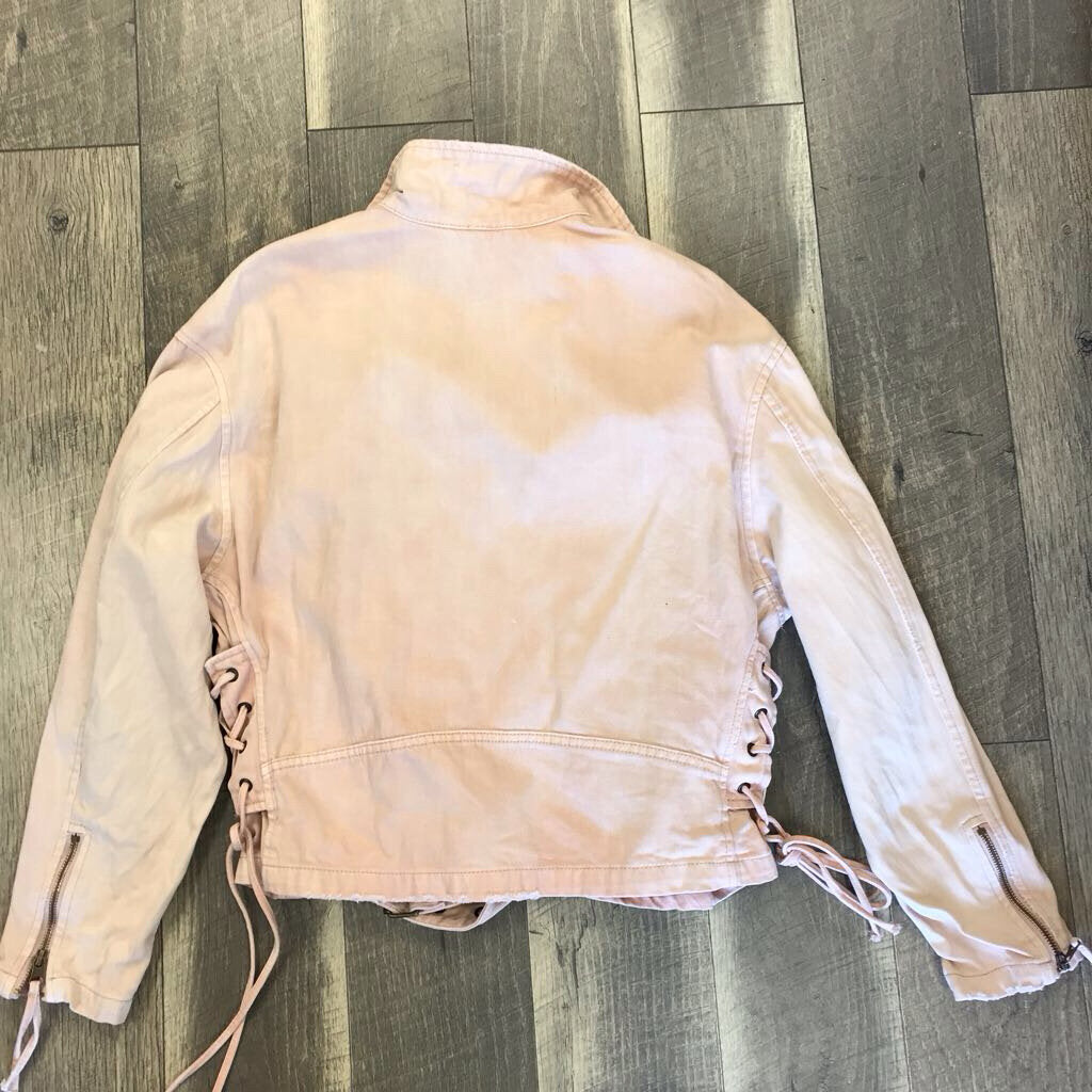 PINK DEMIN BIKER JACKET