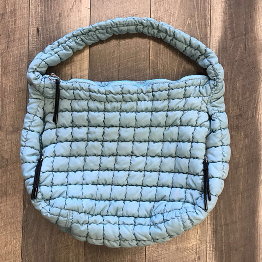 TEAL QUILTED HOBO BAG