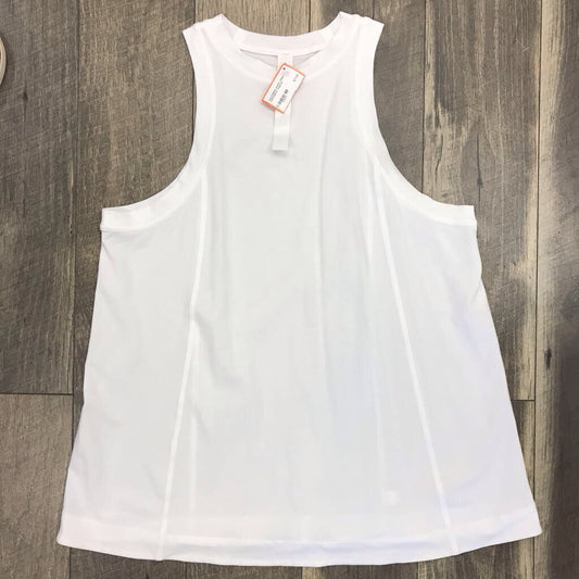 WHITE LONG CREWNECK TANK