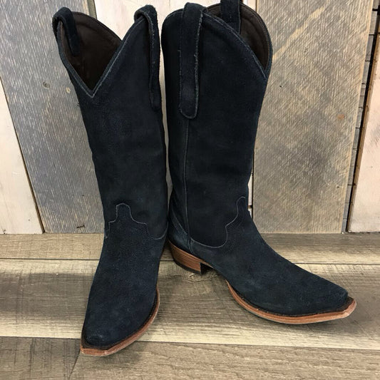 NAVY SUEDE EMMA JANE BOOTS