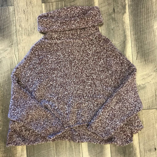 BURGANDY BOUCLE KNIT SWEATER