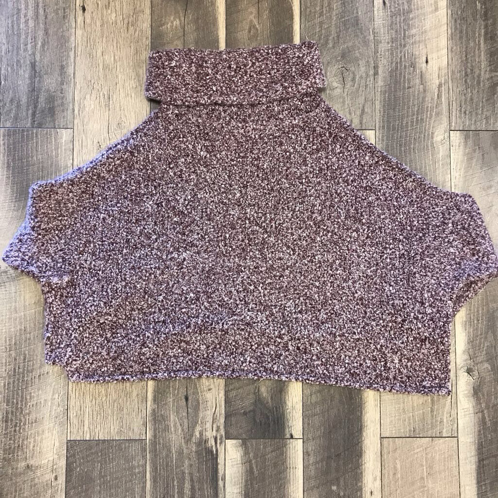 BURGANDY BOUCLE KNIT SWEATER