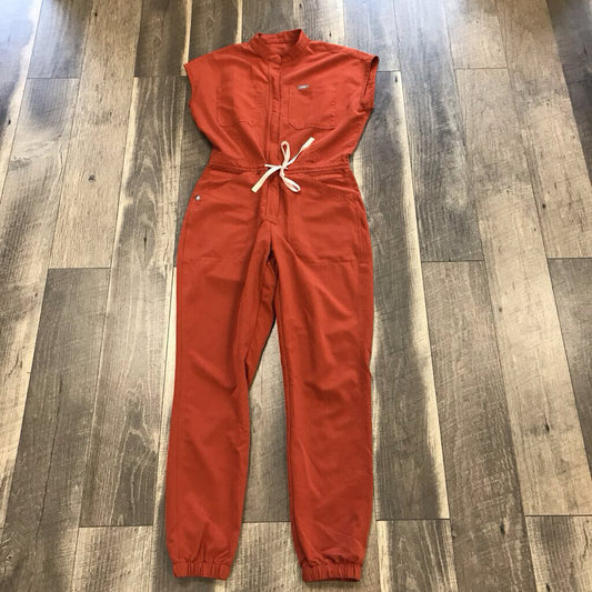 BURNT ORANGE SS JUMPSUIT