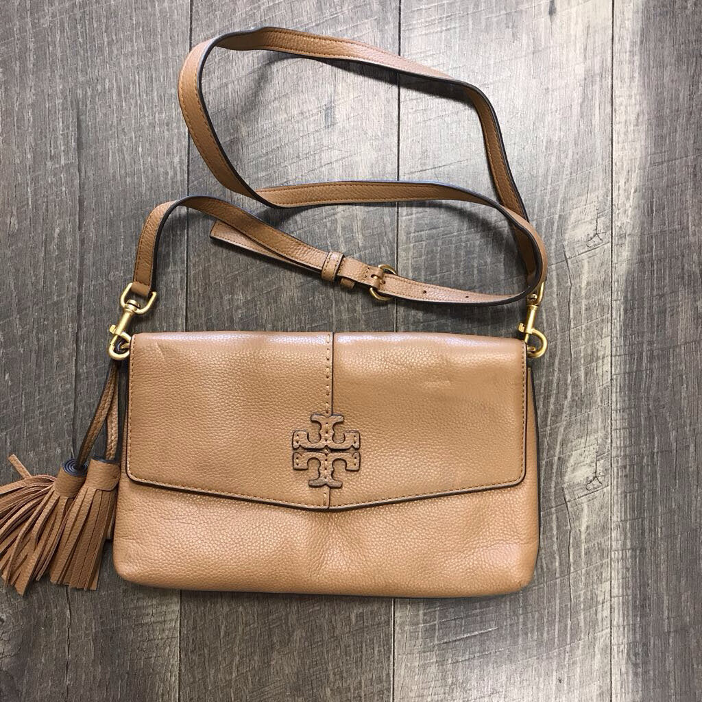 TAN PEBBLED LEATHER MCGRAW BAG-AS IS