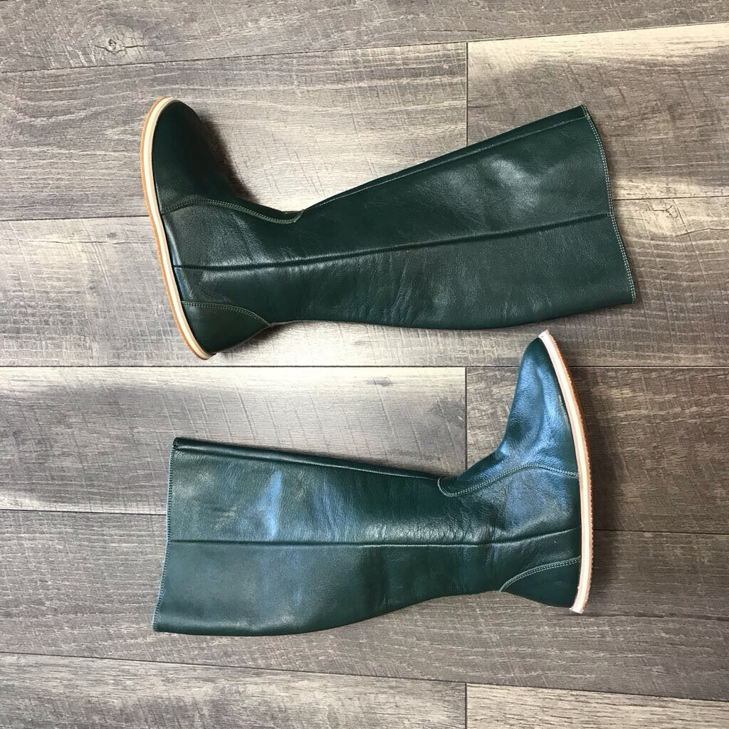 GREEN LEATHER TALL BOOT