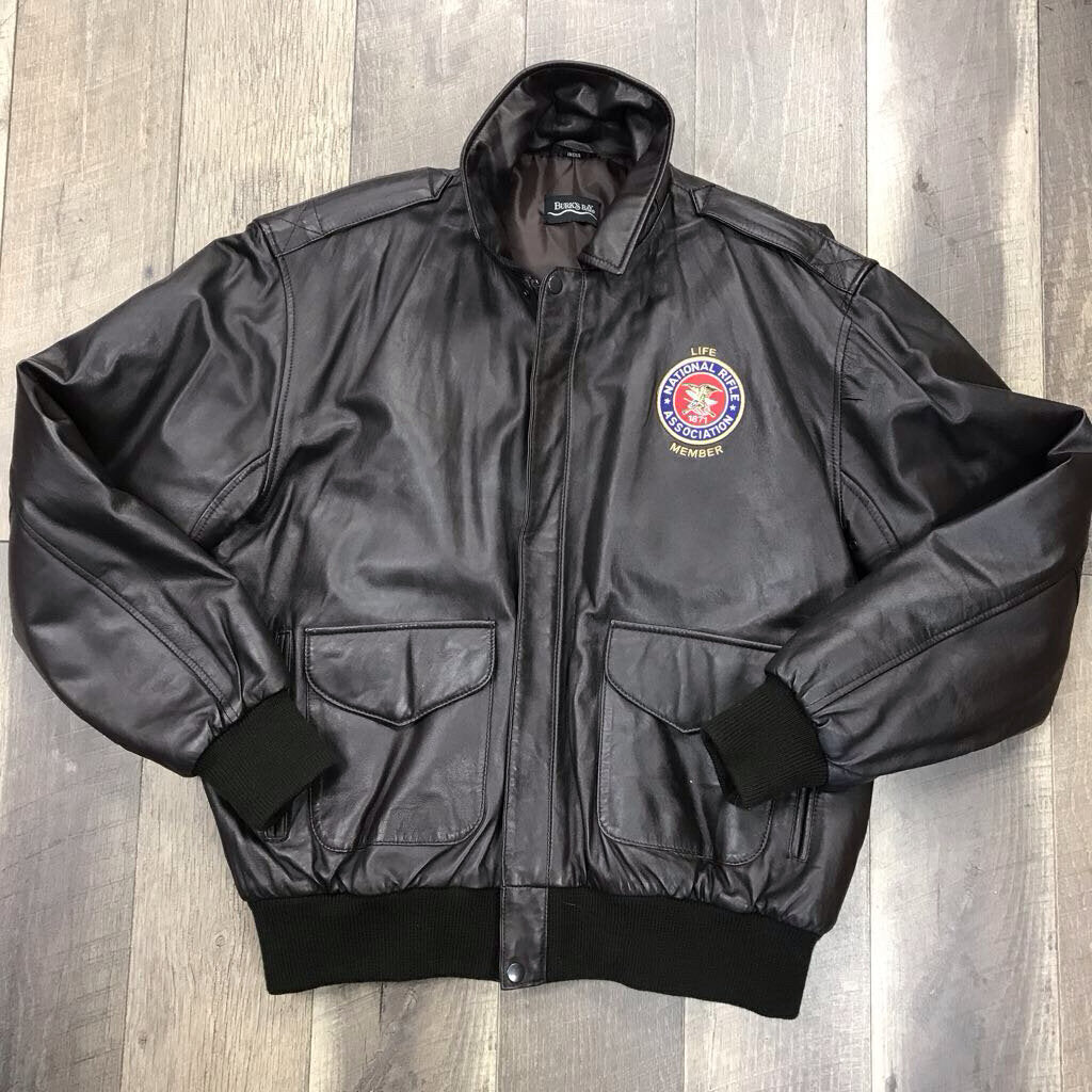 NRA LEATHER BOMBER JACKET