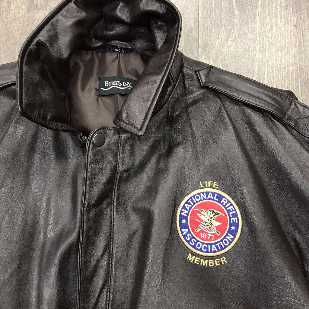 NRA LEATHER BOMBER JACKET