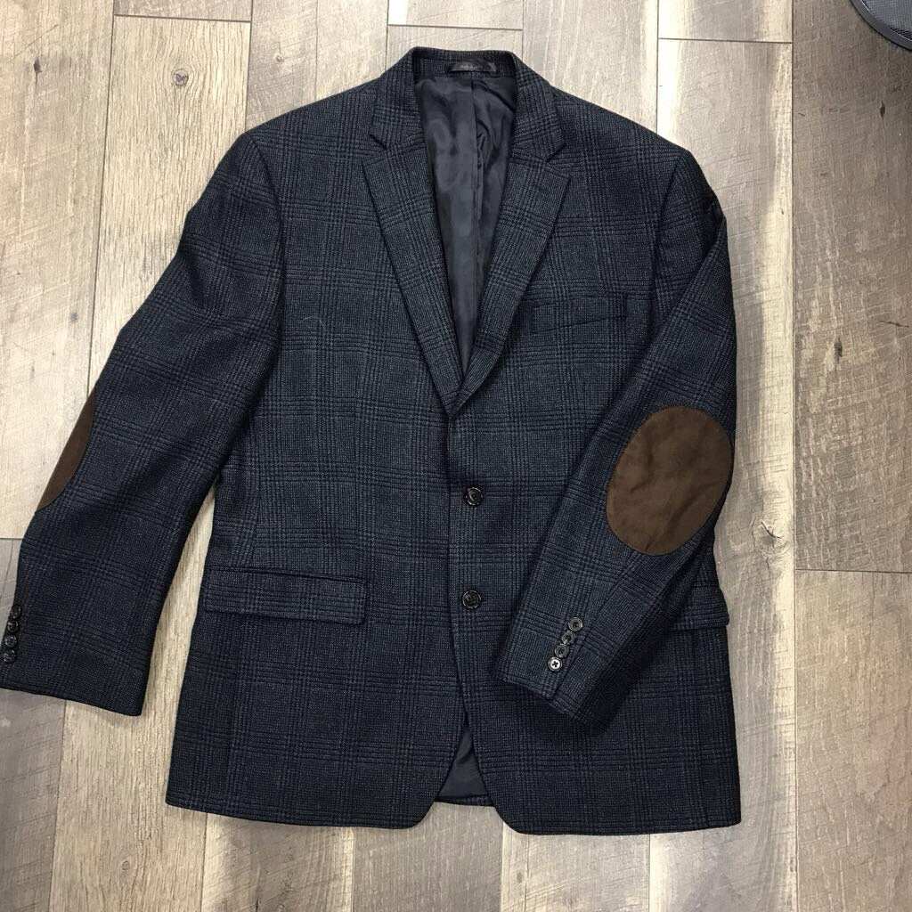 NAVY PLAID WOOL SPORT COAT