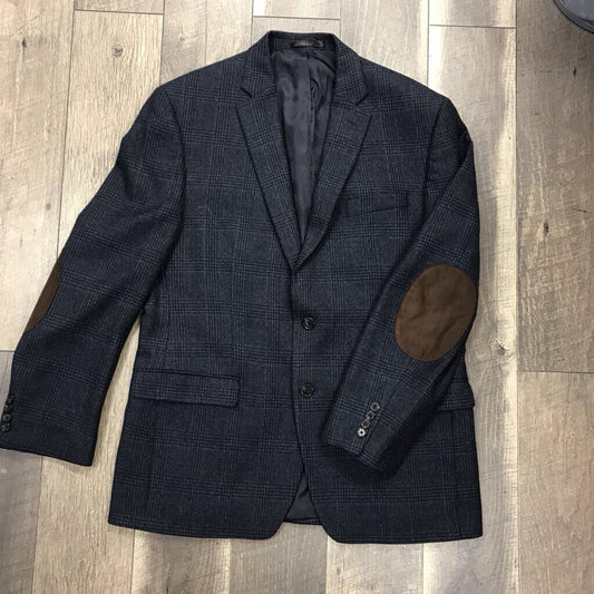 NAVY PLAID WOOL SPORT COAT
