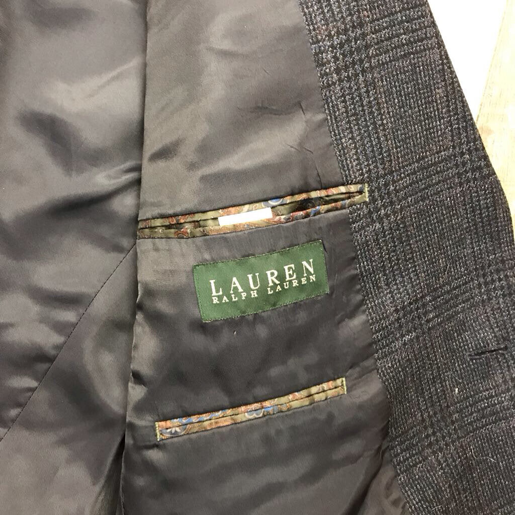 NAVY PLAID WOOL SPORT COAT