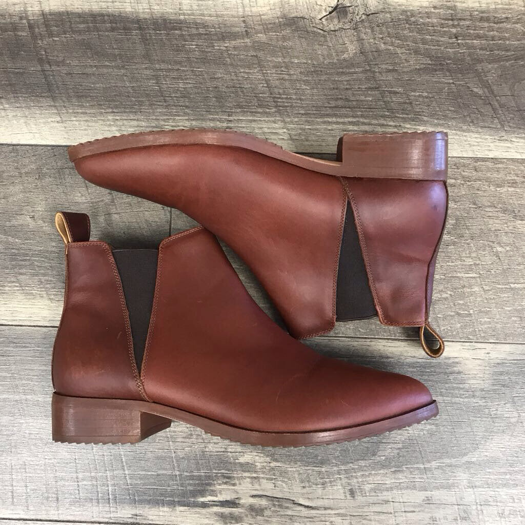 COGNAC LEATHER CHELSEA BOOTIE-NEW
