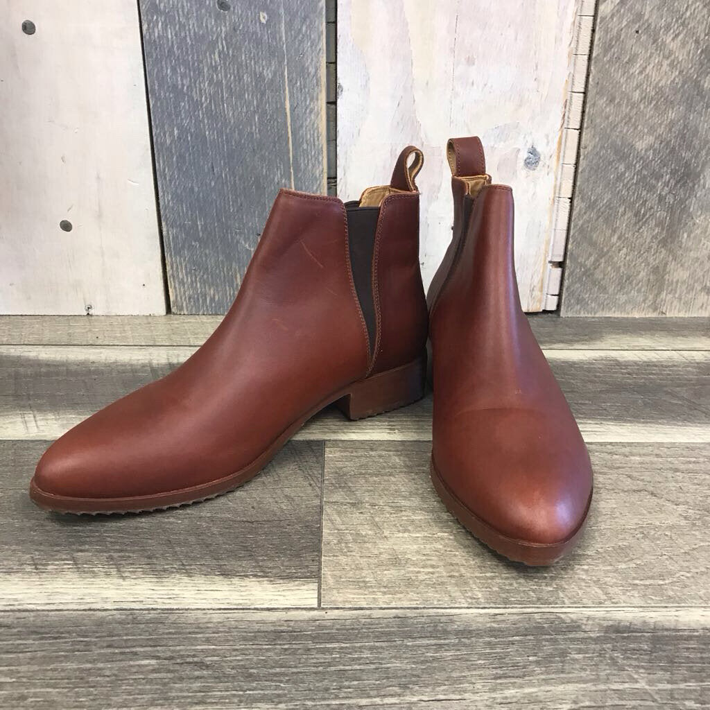 COGNAC LEATHER CHELSEA BOOTIE-NEW