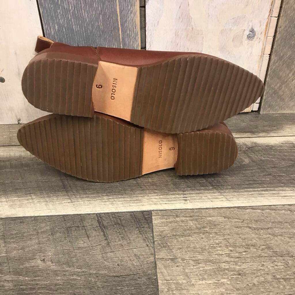 COGNAC LEATHER CHELSEA BOOTIE-NEW