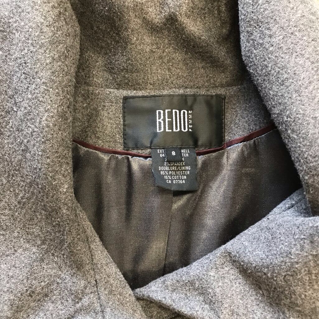 GRAY WOOL CROP JACKET