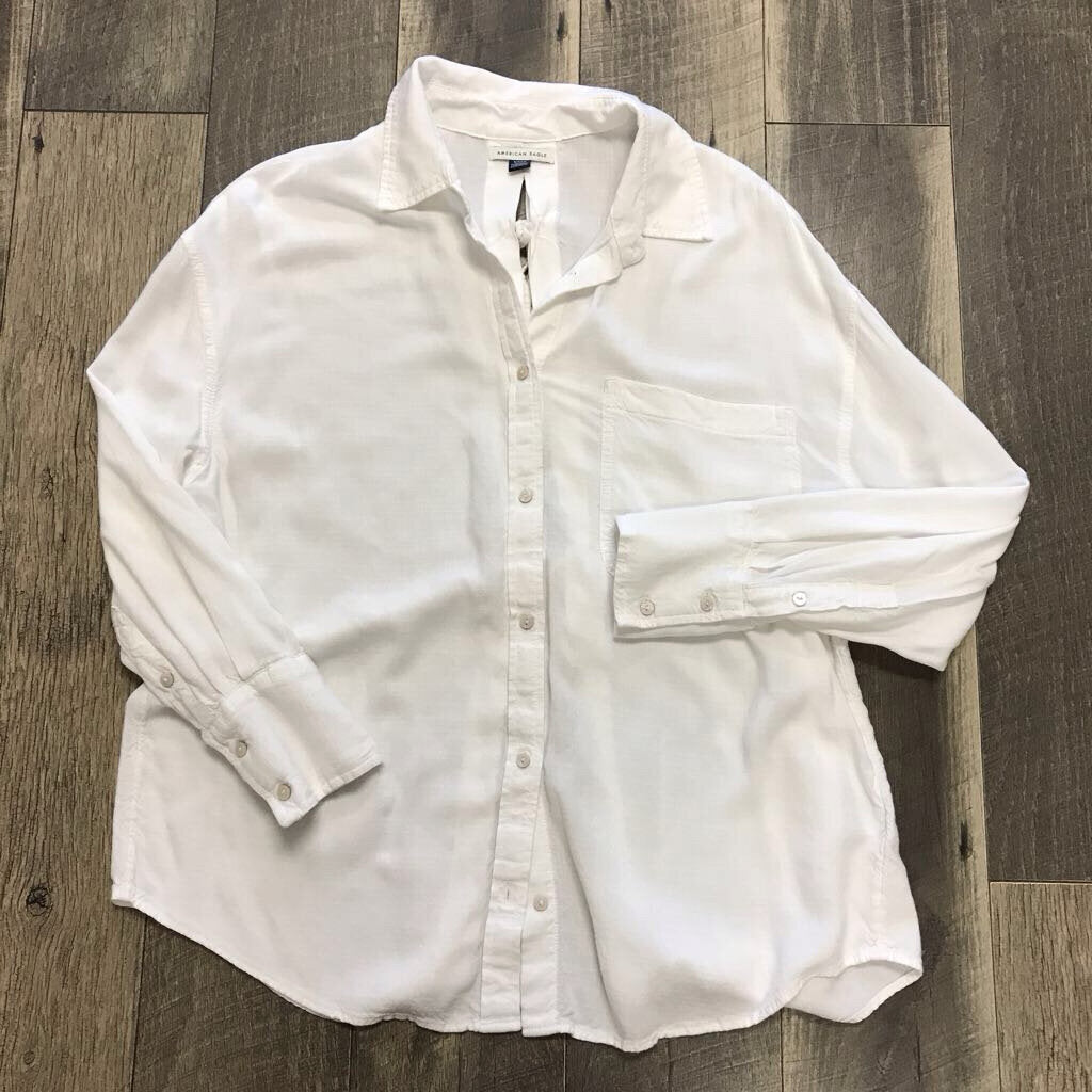 WHITE BUTTON UP/TIE BACK