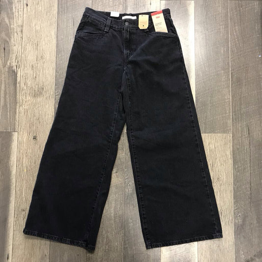 BLK BAGGY WIDE LEG JEANS-NWT