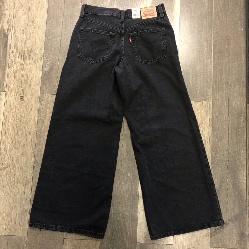 BLK BAGGY WIDE LEG JEANS-NWT