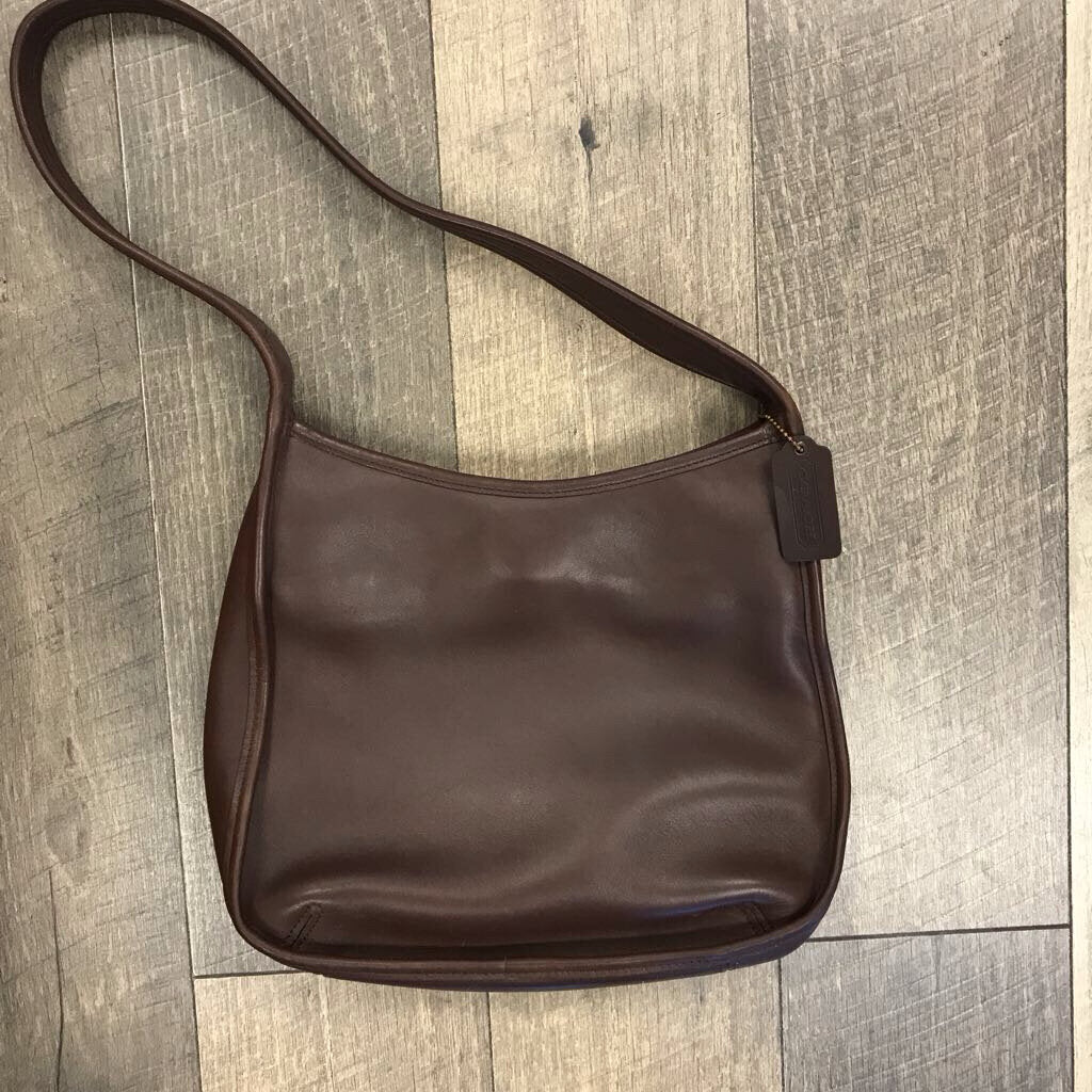 VINTAGE MAHOGANY ERGO COMPARTMENT BUCKET PURSE