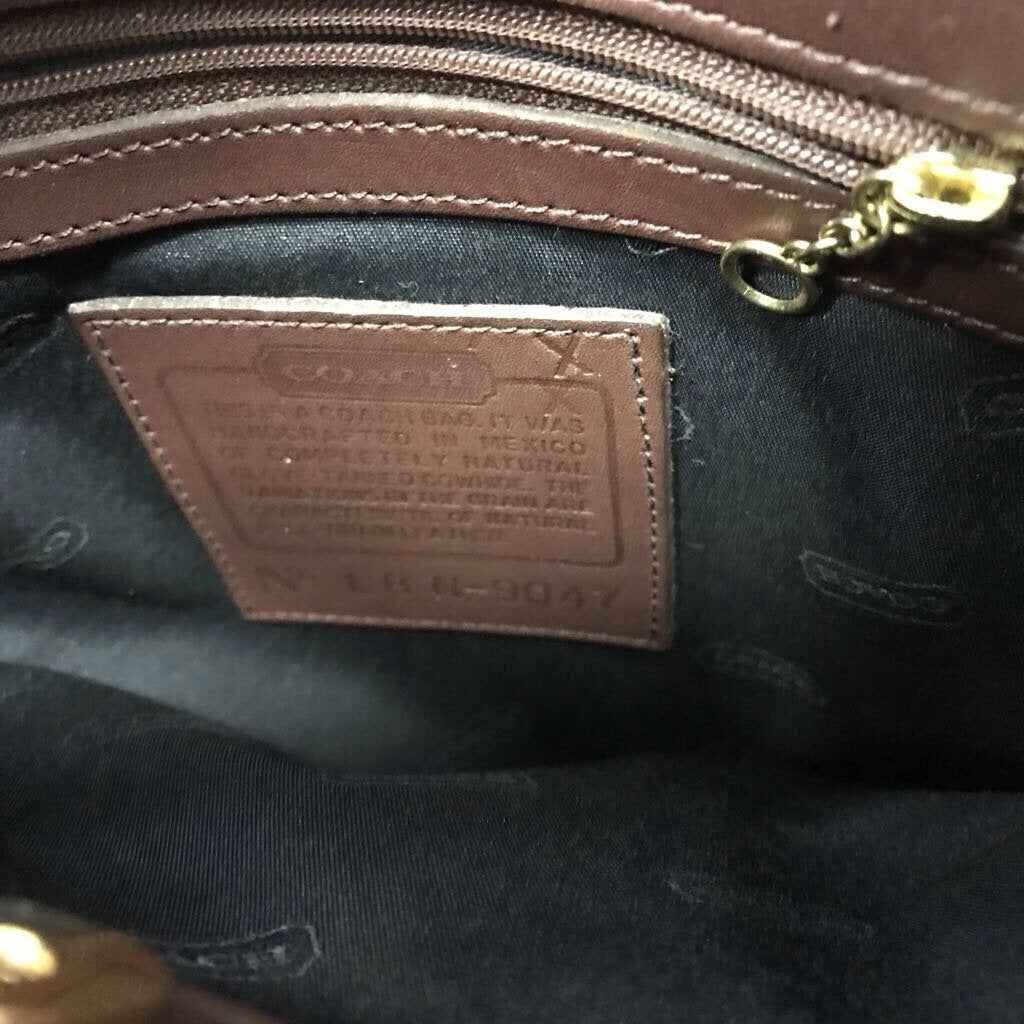 VINTAGE MAHOGANY ERGO COMPARTMENT BUCKET PURSE