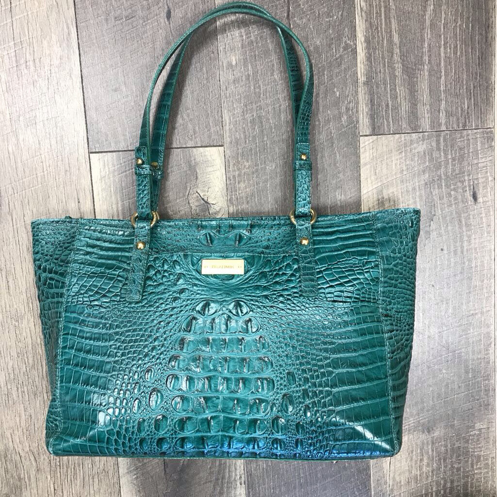 TEAL CROC TOTE