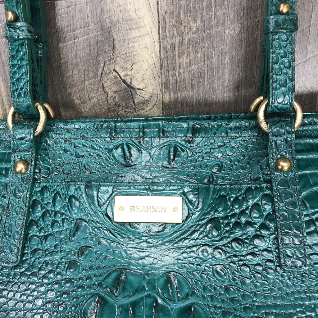TEAL CROC TOTE