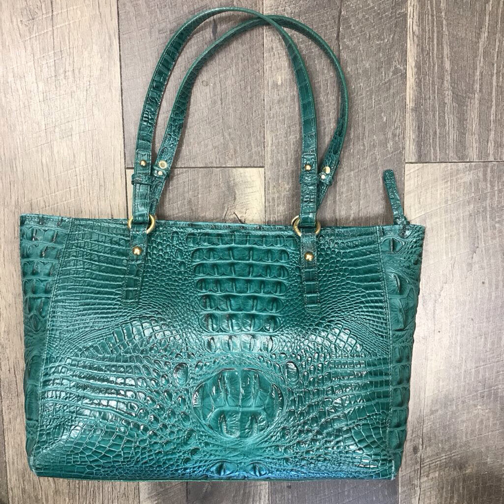 TEAL CROC TOTE