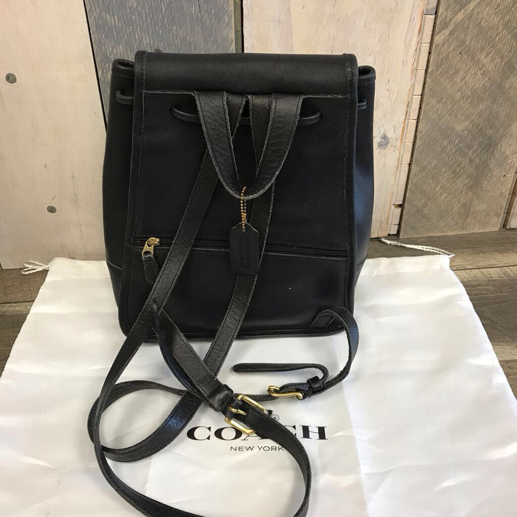 BLK VINTAGE LEATHER DAYBACK
