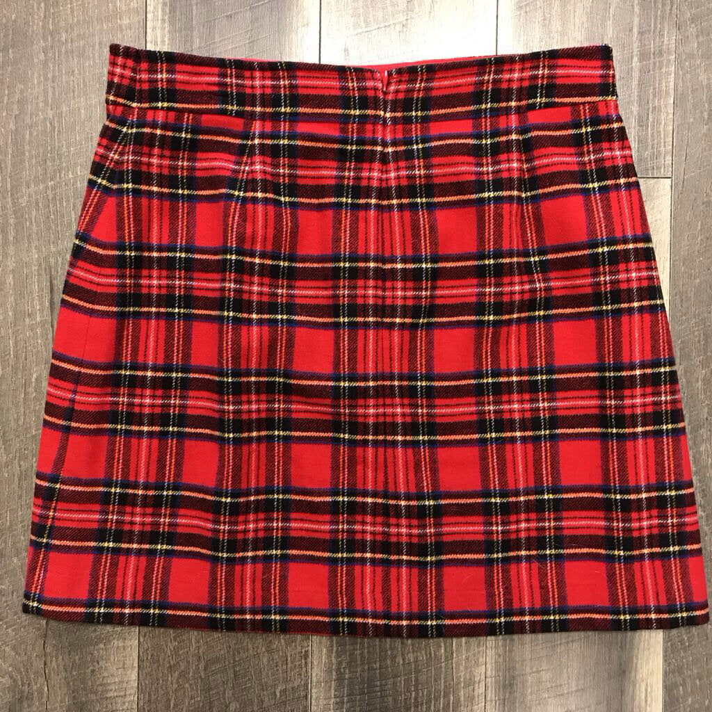 RED TARTAN PLAID SKIRT