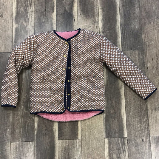 BROWN FLORAL QUILTED/FLEECE LINED JACKET
