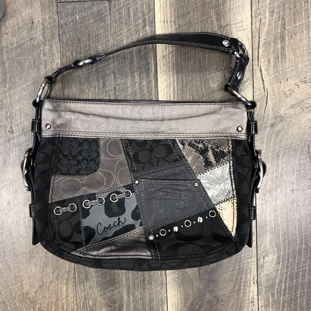 VINTAGE BLK PATCHWORK ZOE BAG