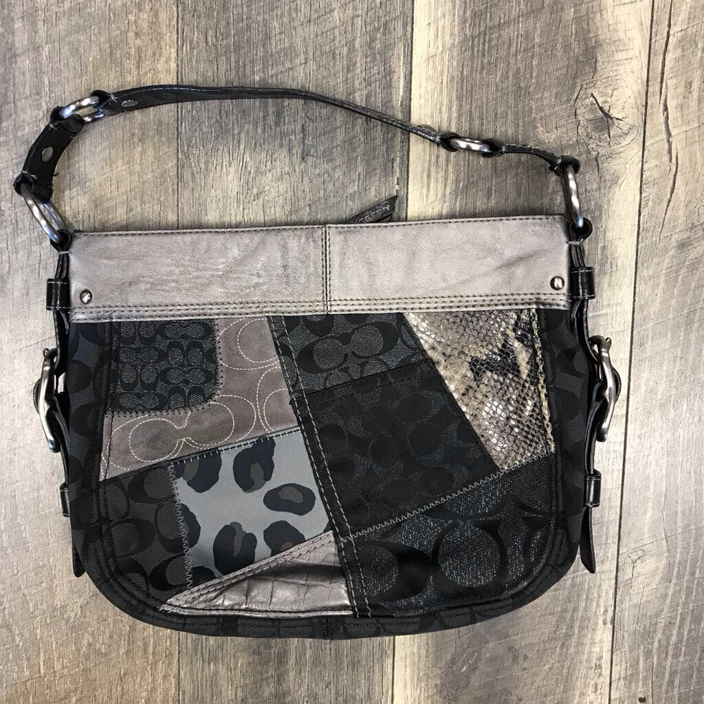 VINTAGE BLK PATCHWORK ZOE BAG