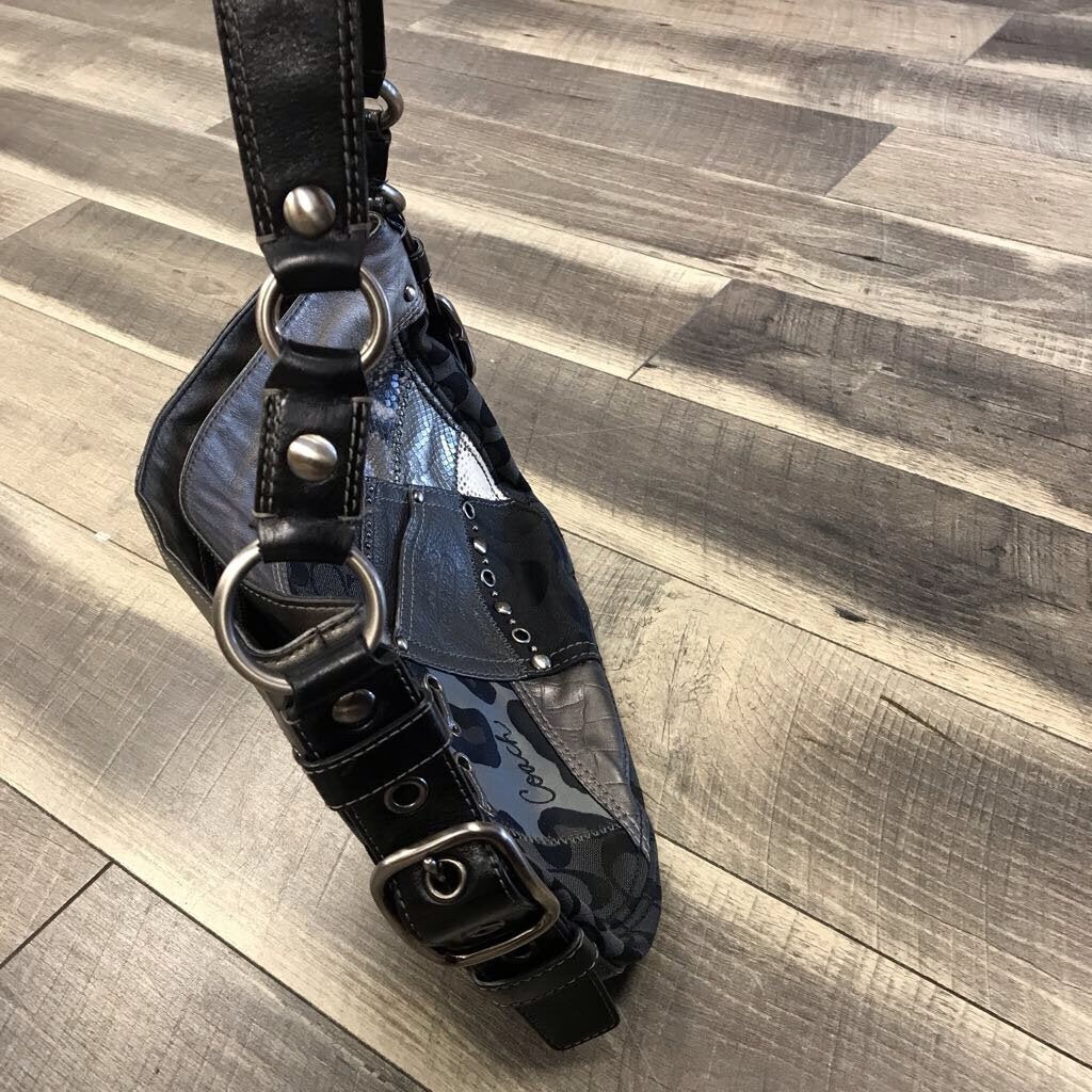 VINTAGE BLK PATCHWORK ZOE BAG