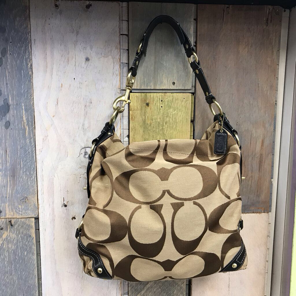 BROWN SIGNATURE HOBO PURSE Y2K