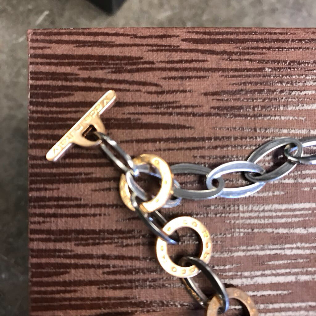 REBECCA 2 TONE GEM CHARM BRACELET