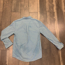 Load image into Gallery viewer, MINT/BLUE PLAID BUTTON UP
